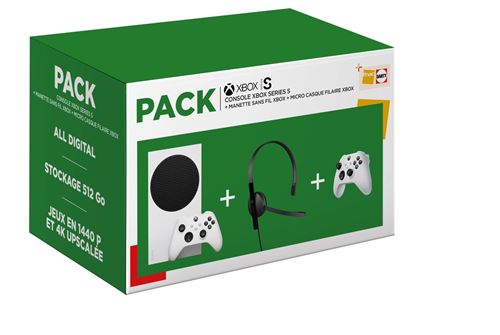 Pack Xbox Series S + manette sans fil + micro-casque à 329,99 € sur la Fnac