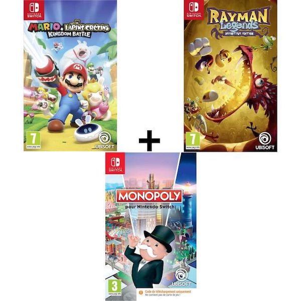 Pack de 3 jeux de Nintendo Switch à 39,99 € sur Cdiscount