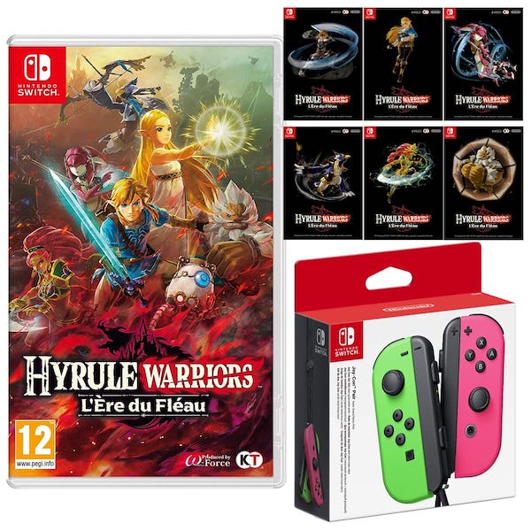 Pack manette Nintendo Switch + Hyrule Warriors + set cartes postales à 89,99 € sur Auchan