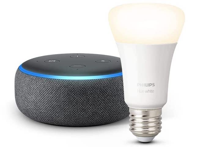 Echo Dot 3e génération + ampoule Philips Hue White E27 à 24,99 € sur Amazon