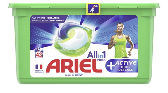 43 capsules de lessive Ariel Allin1 Pods à 1,48 € via remise fidélité