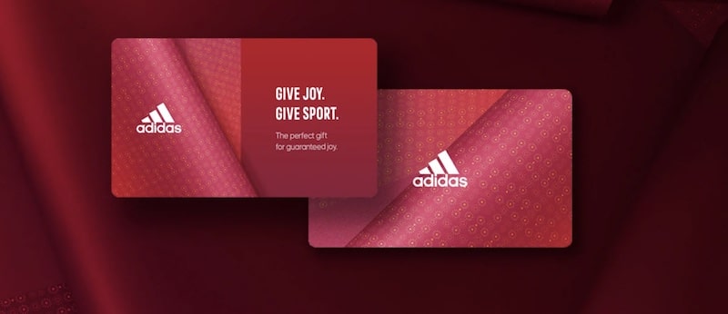 Carte cadeau de 10 € offerte pour tout achat d’une carte cadeau de 50 € sur Adidas