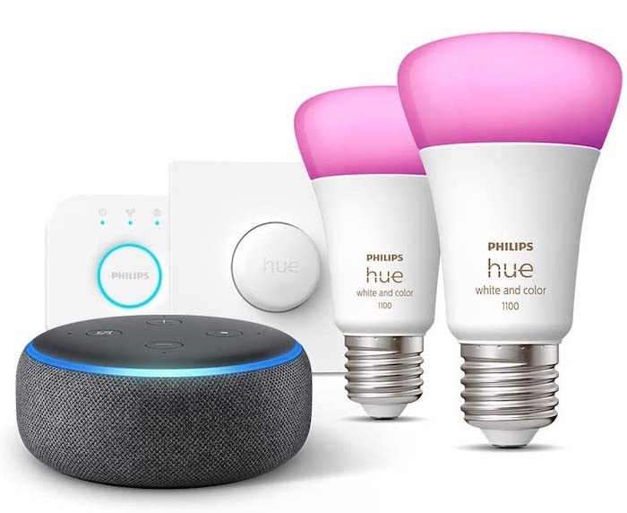 Pack Echo Dot 3e génération + kit de démarrage Philips Hue à 99,99 € sur Amazon