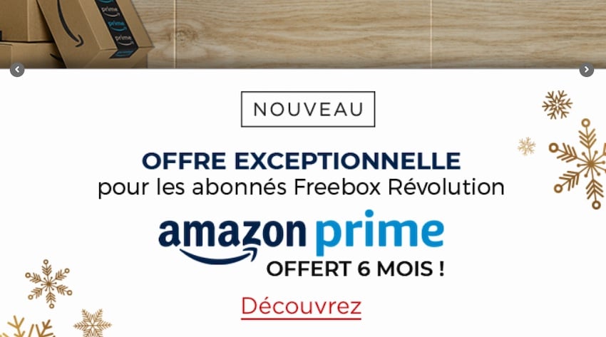 6 mois d’Amazon Prime offerts aux abonnés Freebox Révolution