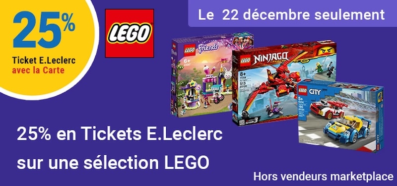 25 % de remise fidélité sur les jouets LEGO chez Leclerc