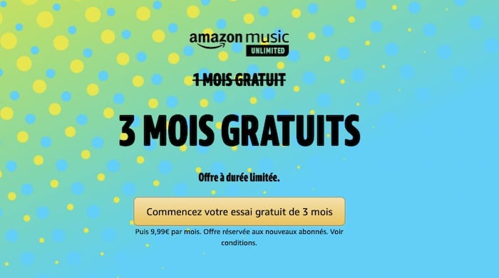 3 mois offerts sur Amazon Music Unlimited