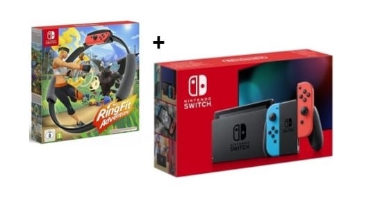 Pack Nintendo Switch + Ring Fit Adventure à 266,44 € via remise fidélité sur Carrefour