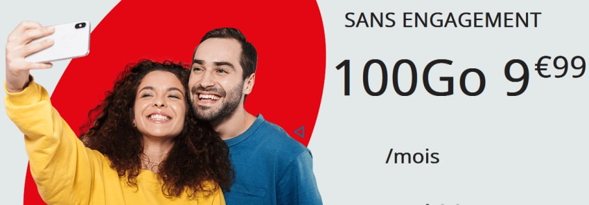 Forfait 100 Go Auchan Telecom sans engagement à 9,99 € par mois