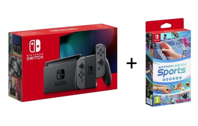 Pack console Switch grise + Nintendo Switch sport à 256,90 € via la remise fidélité Carrefour