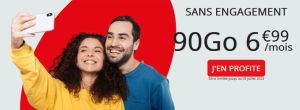 Forfait 90 Go Auchan Telecom sans engagement à 6,99 € par mois