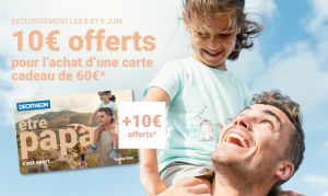 Chez Decathlon, 10 € offerts pour l’achat d’une carte cadeau de 60€