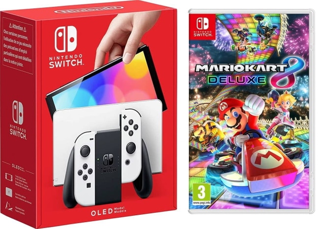 La Nintendo Switch Oled + Mario Kart 8 Deluxe à 289,44 € avec remise fidélité Carrefour 
