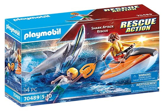 La boite Playmobil 70489 Pilote Scooter des mers et requin à 9,95 € chez Leclerc
