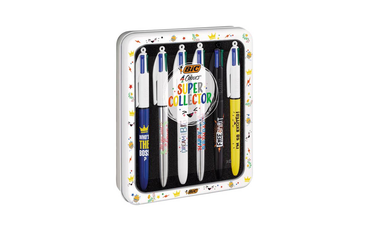 6 stylos-bille BIC 4 couleurs