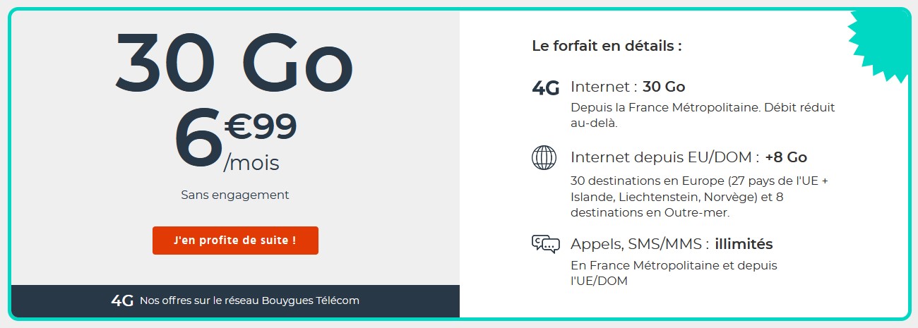 Forfait mobile pas cher : 30 Go pour 3€, la 4G au meilleur prix