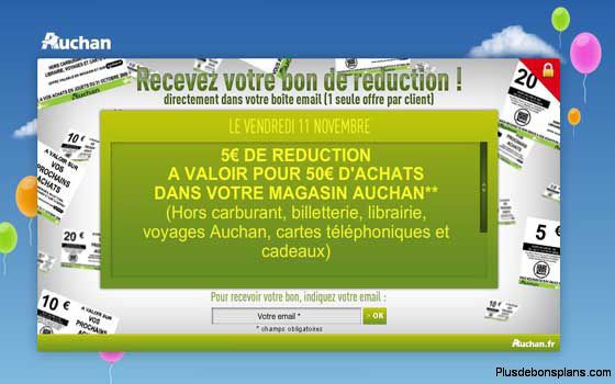 bon de reduction 5 euros 11 novembre 2011 auchan