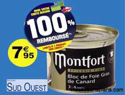 foie gras de canard montfort 100% remboursé