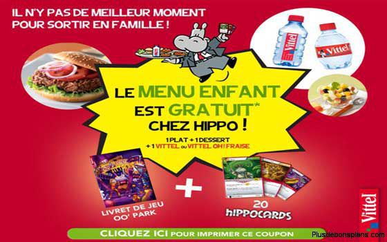 hippopotamus menu enfant gratuit