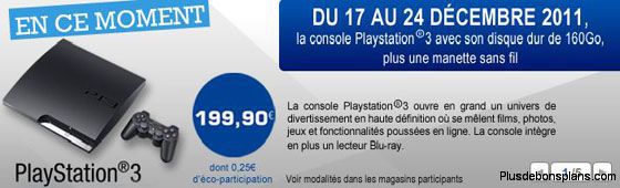 PS3 160go à 199 euros chez leclerc