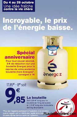 8 euros réduction sur la bouteille de gaz energaz